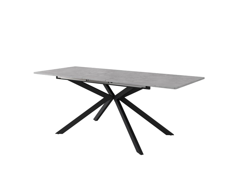 Table à manger extensible 180x70 cm design croisé mdf métal noir et gris - Conforama A