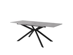 Table à manger extensible 180x70 cm design croisé mdf métal noir et gris