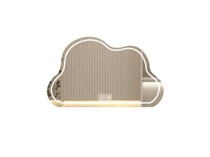 Miroir led 70 x 50 cm blanc en verre sans cuivre forme nuage éclairage réglable tactile anti buée pour salle de bain