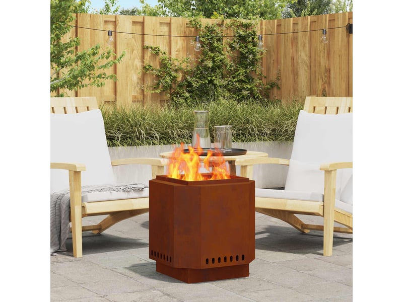  Brasero exterieur, foyer sans fumée rouillé 48x48x51 cm acier patiné shl93520  - Conforama B