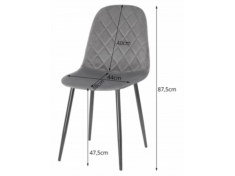 Family chaise asti - velours bleu marine x 1  - Conforama C