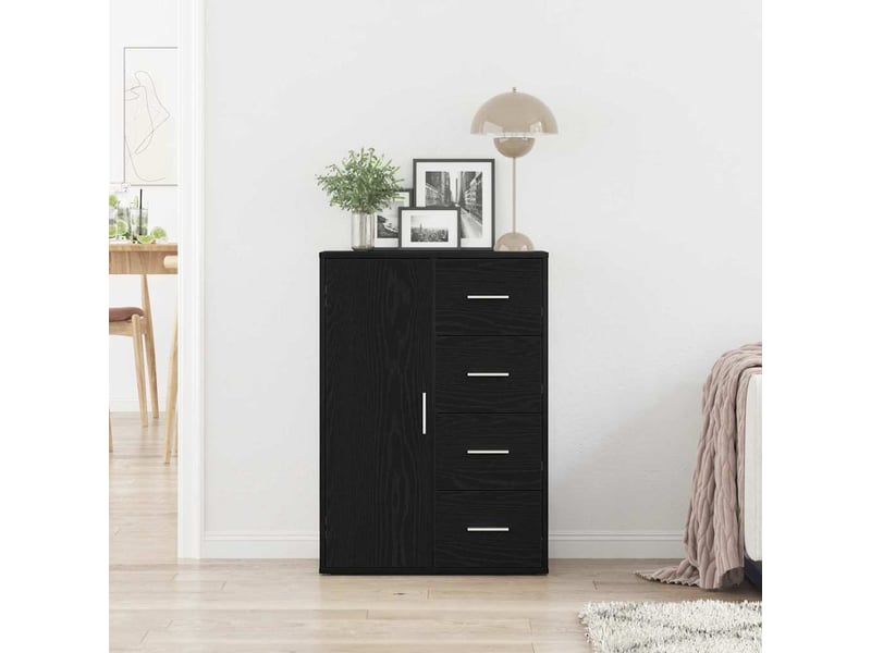  Buffet - bahut - meuble de rangement chêne noir 60 x 31 x 84 cm bois d'ingénierie  - Conforama D