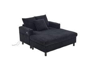 Chaiselongue généreuse avec porte-boissons, ports usb et led d'ambiance – idéal salonveranda