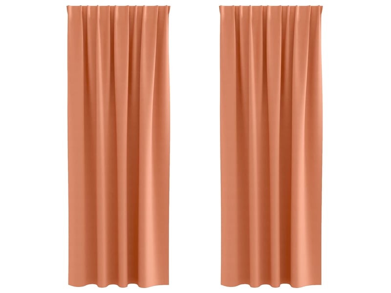 Lot de 2 rideaux occultants, rideaux black-out avec anneaux terre cuite 245 x 140 cm cf44790  - Conforama A