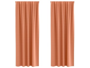 Lot de 2 rideaux occultants, rideaux black-out avec anneaux terre cuite 245 x 140 cm cf44790