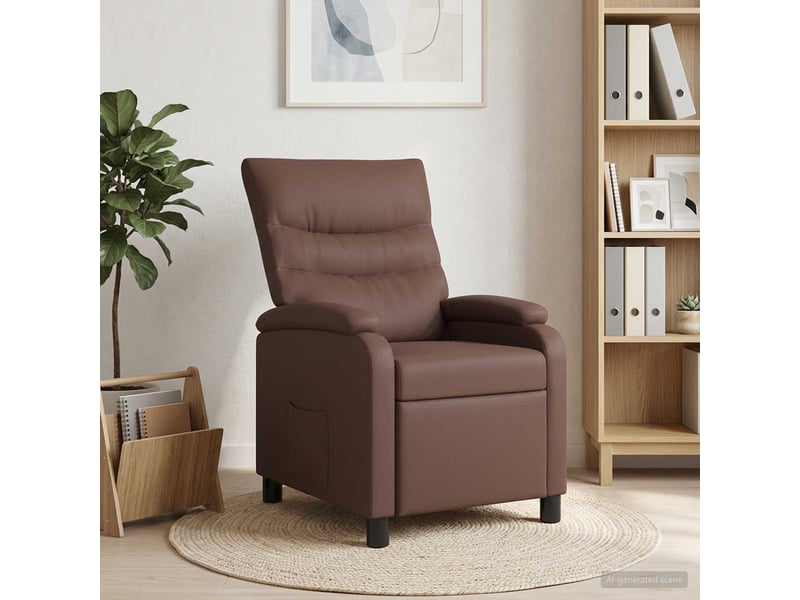 Vidaxl fauteuil inclinable marron simili cuir  - Conforama B