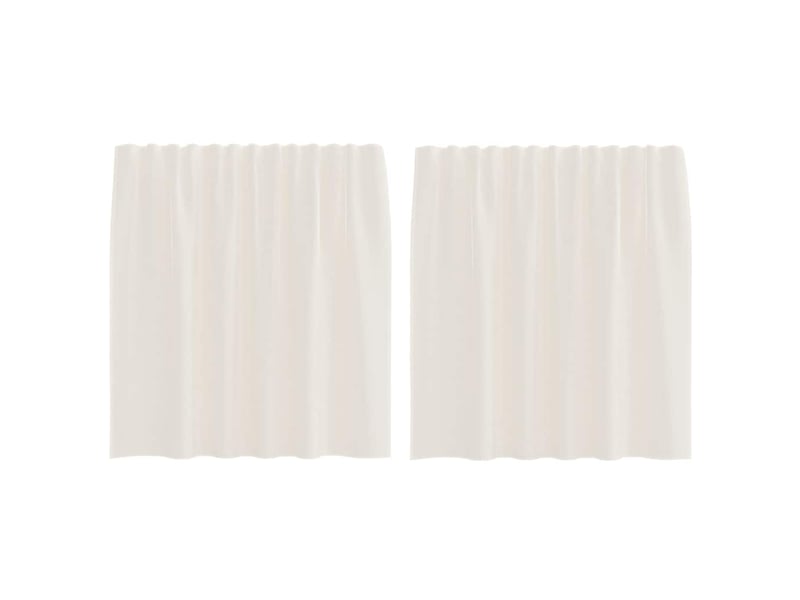  Lot de 2 rideaux en voile, voilages avec passants crème cf44443  - Conforama A