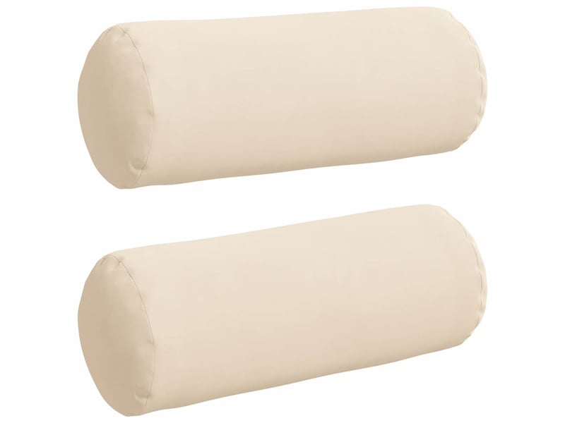 Lot de 2 coussins d'accent, coussins décoratifs, coussins lombaires beige ø 15 x 40 cm tissu en microfibre cf56714  - Conforama A