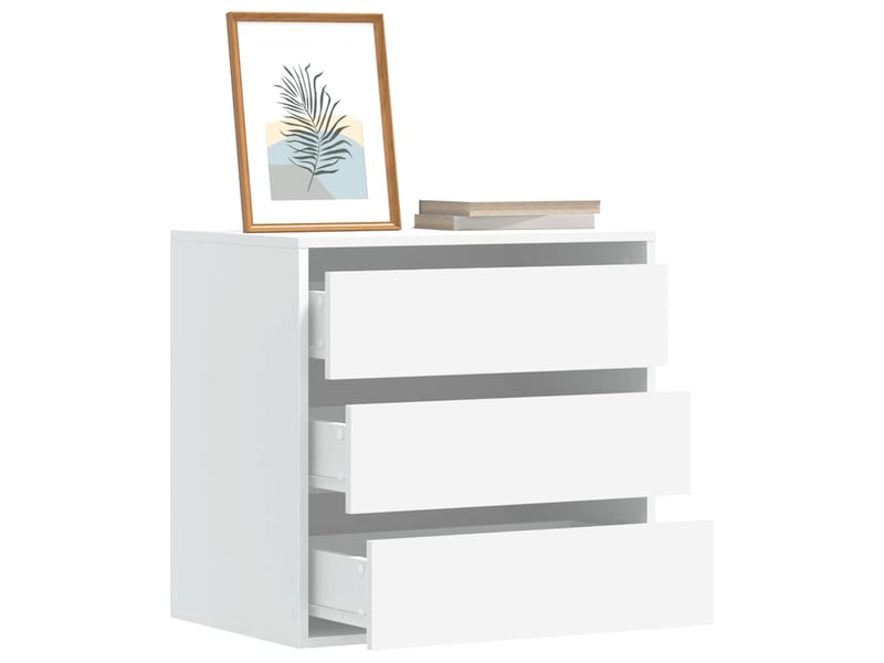  Commode chambre adulte, commode d'angle blanc 60x41x58 cm bois d'ingénierie  - Conforama B