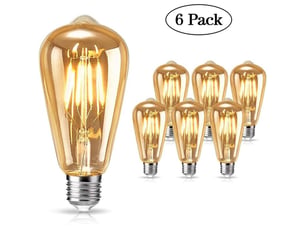 Ampoule vintage edison led e27 4w blanc chaud lot de 6 - rw