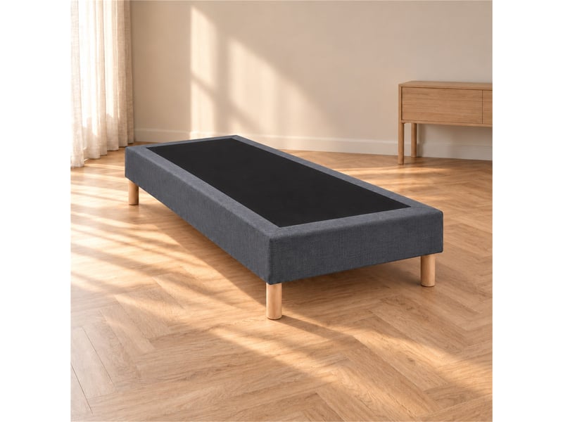  Sommier tapissier déco 90x200 cm gris - hauteur 35 cm - caisse 20 cm - pieds inclus  - Conforama B