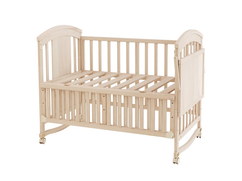 Lit bébé multifonction en bois naturel 120 × 60 cm, table à langer, extensible +40 cm - Conforama A