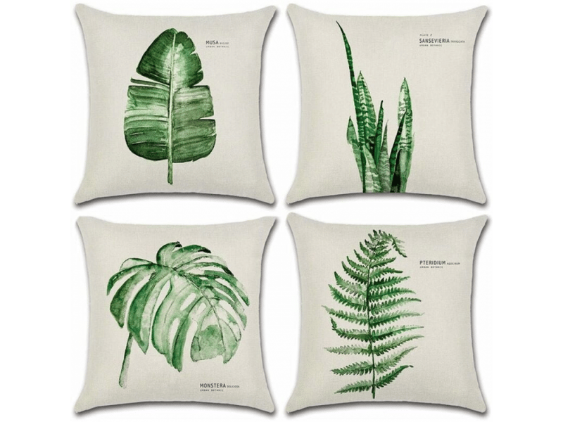  Lot de 4 housse de coussin - extérieur housse de coussin, lot de 4 imperméable feuille verte motif canapé taie d'oreiller pour patio jardin salon chambre décoration, 45 x 45 cm - a  - Conforama A