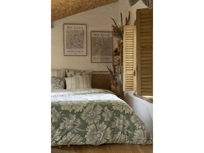 Housse de couette 260 x 240 cm 100% coton 57 fils imprimé tamara 15137 - Conforama E