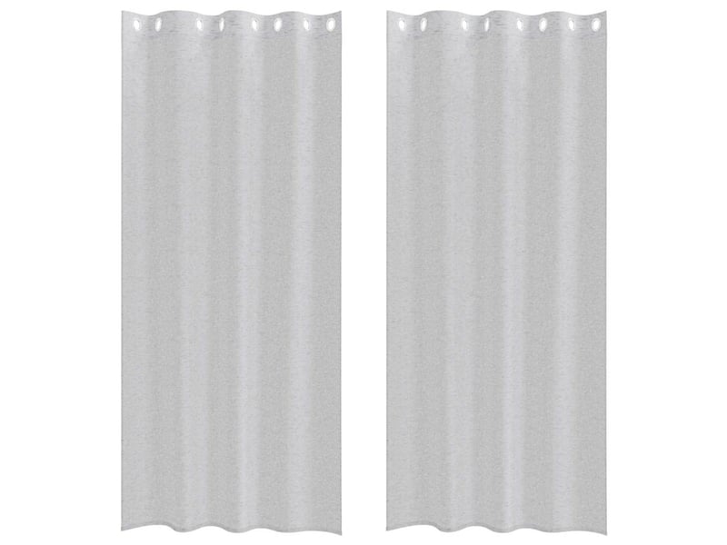 Lot de 2 rideaux en voile, voilage gris clair 245 x 140 cm polyester cf43915 - Conforama A