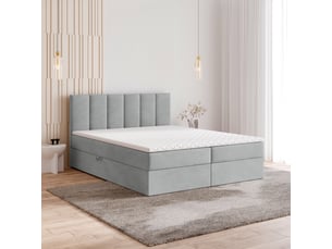 Lit avec rangement 160x200 cm <strong>MASSENO</strong> <strong></strong> coloris gris