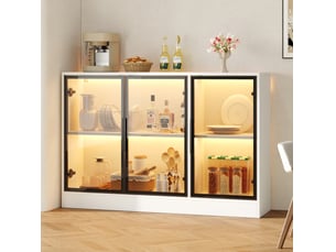 Vitrine coloris blanc 1 étagère(s) TCQPZ - 120 cmx73 cm