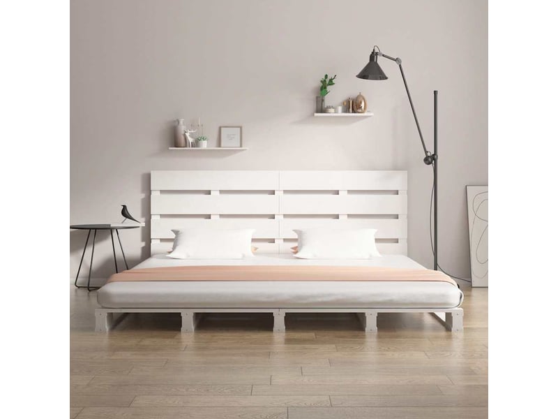  Lit double- lit adulte -  cadre de lit sans matelas blanc 160x200 cm bois de pin massif  - Conforama B