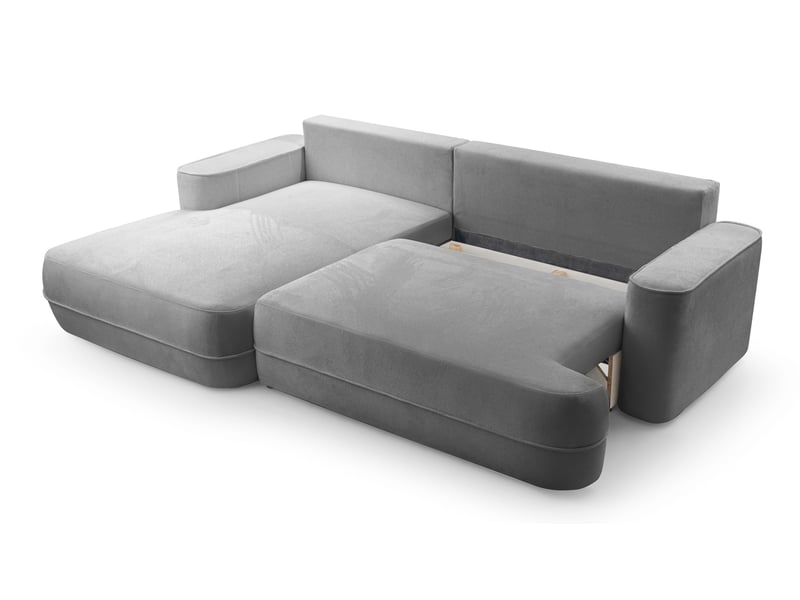  Canapé d’angle avec fonction lit peoni 267 cm gris clair g Peoni - Conforama E