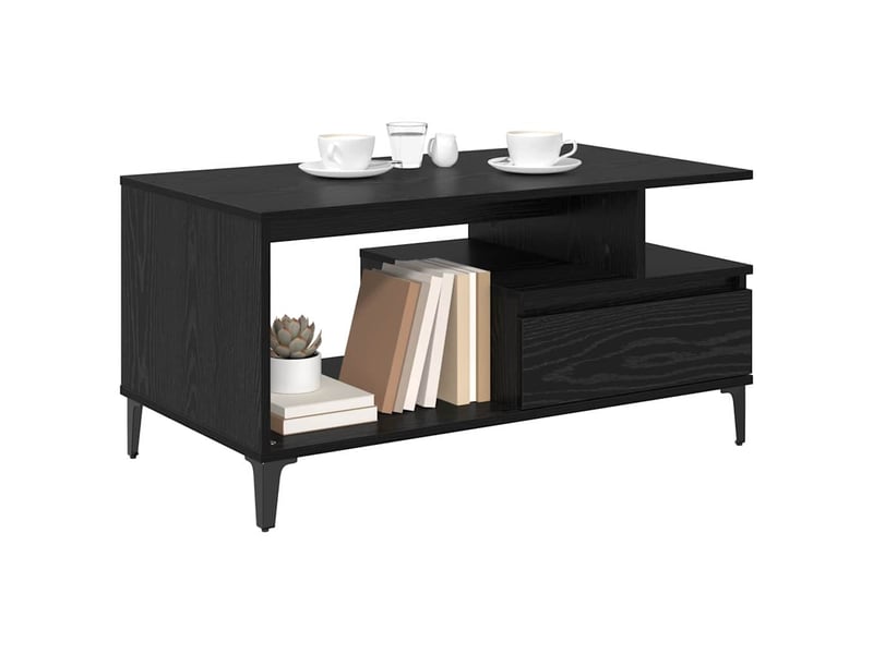 Table basse - table de salon - table à thé chêne noir 90 x 49 x 45 cm bois d'ingénierie - Conforama C
