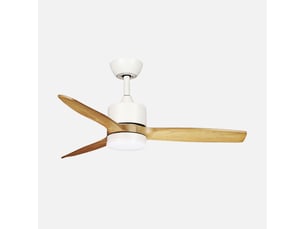Ventilateur de plafond fabrilamp montiel dc blanchêtre 3 pales 106 cm 6 vitesses led 18 w télécommande