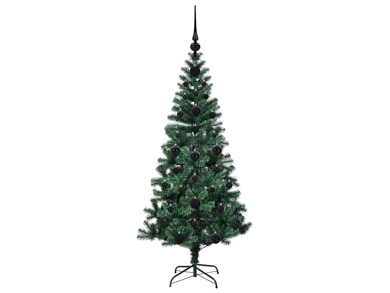  Sapin de noël - arbre de noël artificiel pré-éclairé vert 120 cm pvc et métal  - Conforama D