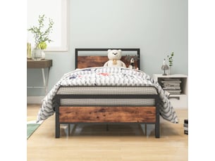 Lit avec rangement 90x200 cm <strong></strong>  <strong></strong> coloris marron