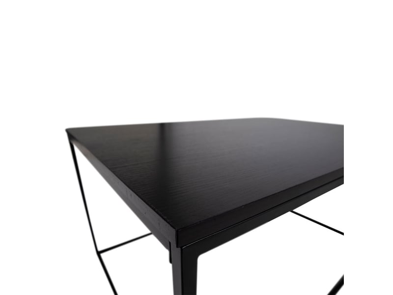  Table basse de salon vita noire avec structure en acier, 90×60×45 cm  - Conforama E