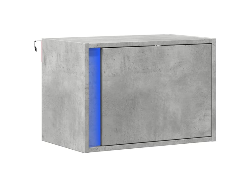  Table de chevet - cabinet de chevet - table de nuit murale avec lumières led gris béton  - Conforama B