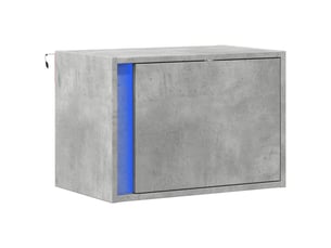 Table de chevet - cabinet de chevet - table de nuit murale avec lumières led gris béton