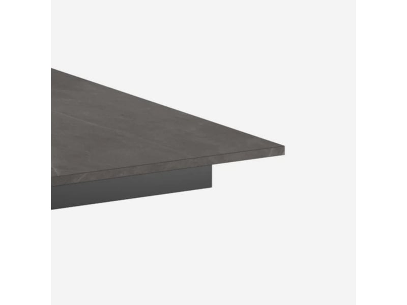  Table extensible en mélaminé avec structure noire 140190x90 pluto - anthracite  - Conforama E