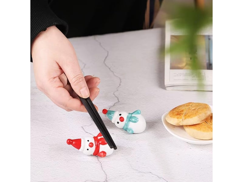  Lot de 3 repose-baguettes de noël - joli porte-baguettes bonhomme de neige - pour dîner fourchette, cuillère, couteau, vaisselle - décoration de noël  - Conforama D