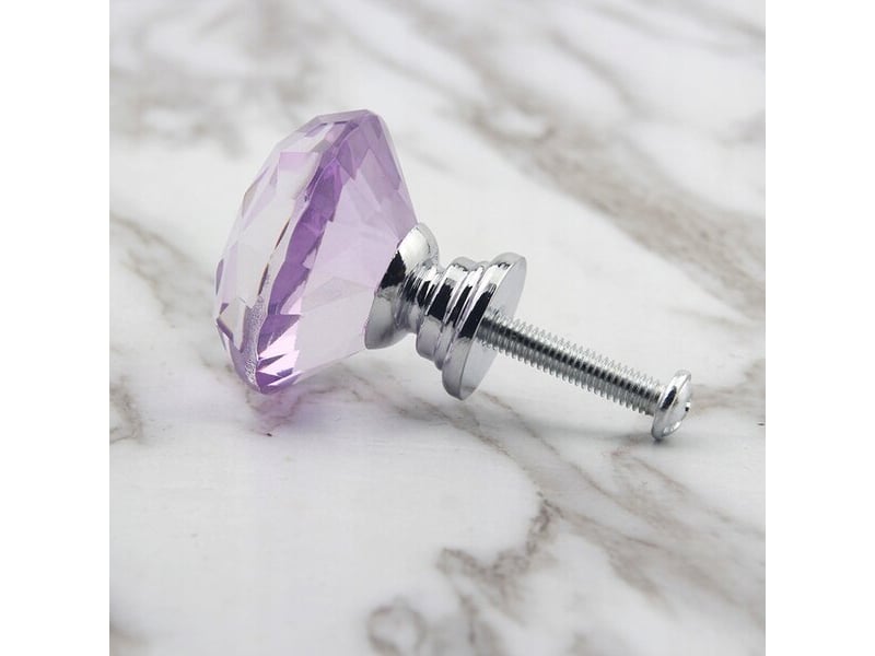  Bouton de meubles en cristal de 30 mm, couleur violet clair  - Conforama B