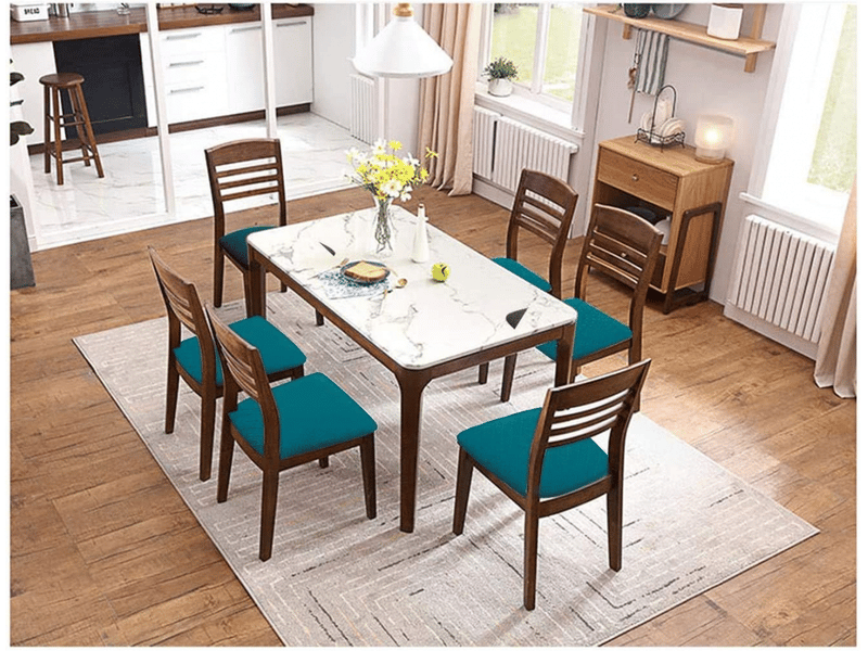  Housses de chaises élastiques en jacquard, housses de chaises à motif gaufré, housses de chaises de salle à manger bleu œuf de canard, 6 pièces par XLH-ZLS-009389MF - Conforama C