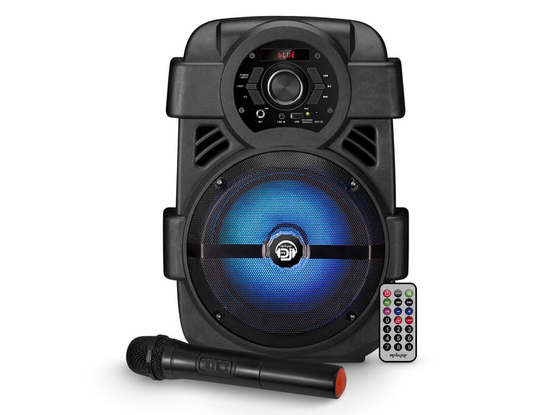  Pack karaoké à led - karaoké sono dj batterie 400w - usb-bluetooth + microphones, jeux de lumière, noël, cadeaux, anniversaire  - Conforama A