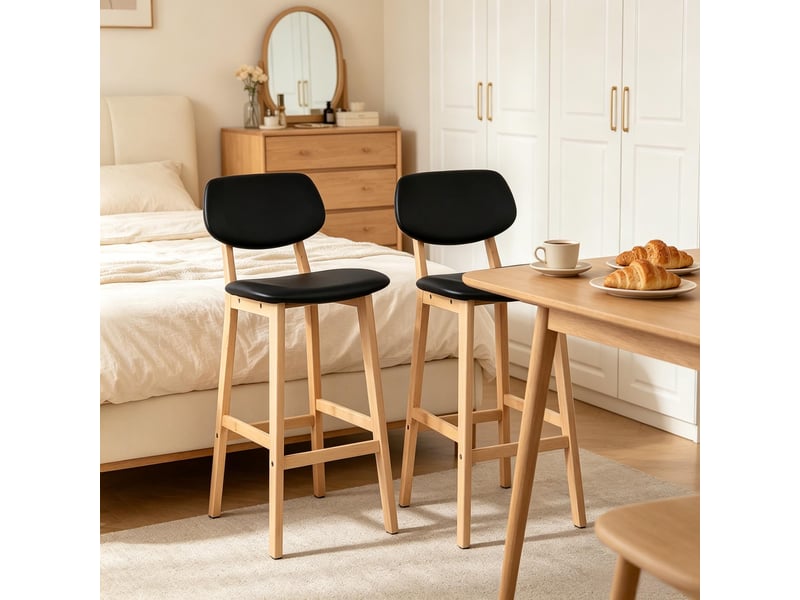 Tabourets de bar élégance lot de 2, stables, sièges rembourrés épais, chaises salle à manger modernes - Conforama B