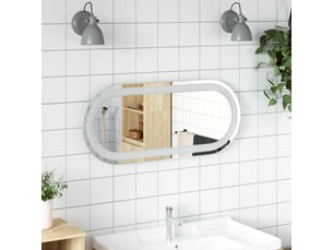 Miroir de salle de bain, miroir de toilette led transparent 70 x 30 cm verre trempé cf62600