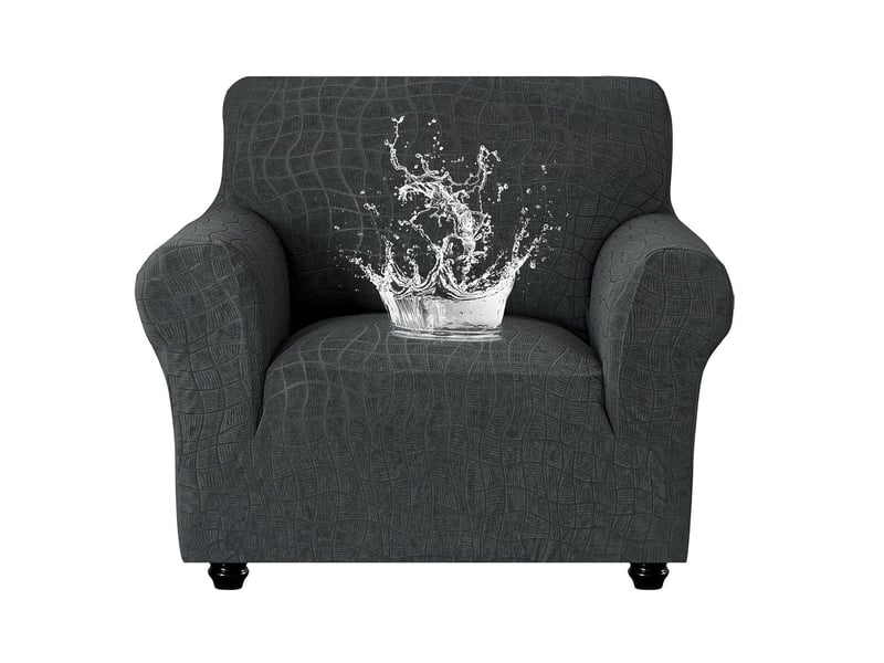  Housse de canapé imperméable 1 places avec accoudoirs foncé 85-115cm  - Conforama A
