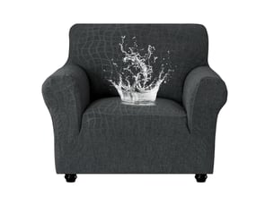 Housse de canapé imperméable 1 places avec accoudoirs foncé 85-115cm