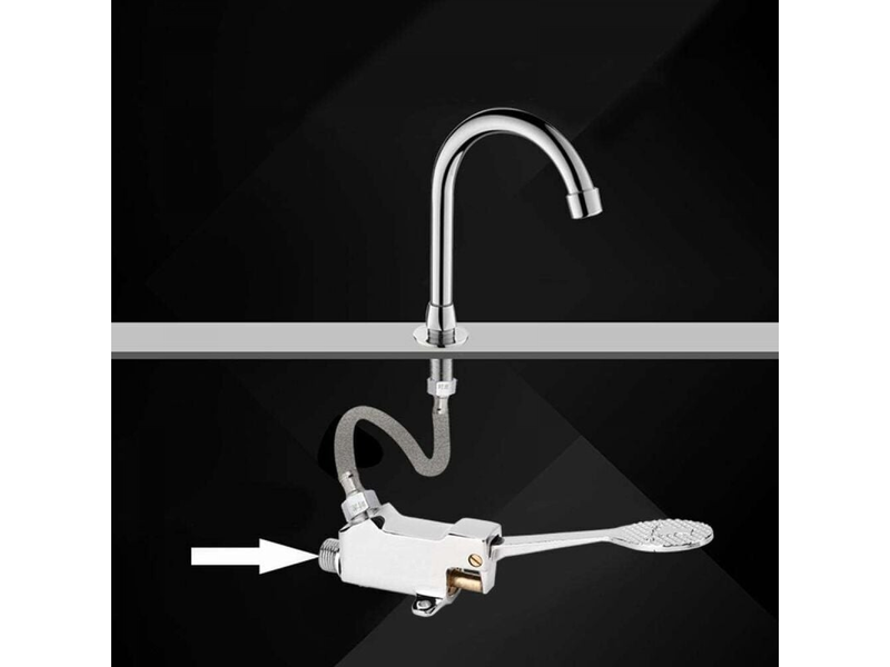  Mitigeur de lavabo robinet à pédale ensemble de robinets de lavabo de laboratoire médicalde salle de bains  - Conforama B