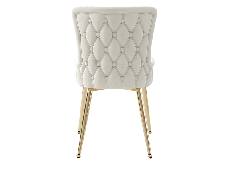  Chaise de salle à manger 55x45x85 cm pieds en métal doré velours beige, lot de 4  - Conforama A