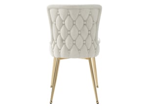 Chaise de salle à manger 55x45x85 cm pieds en métal doré velours beige, lot de 4