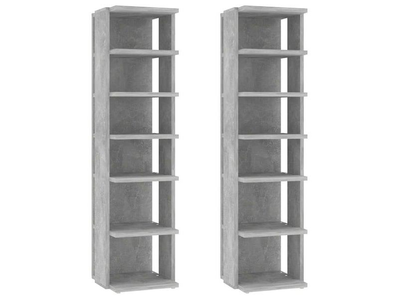  Armoires à chaussures 2 pcs, meuble à chaussures gris béton 27,5x27x102 cm  - Conforama A