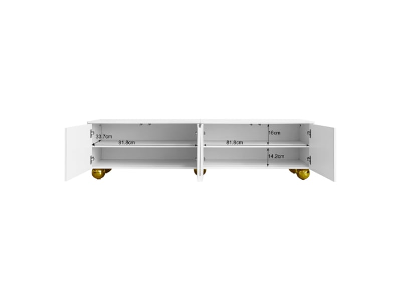  Meuble tv blanc 170 cm panneau de particules meuble tv blanc - Conforama D