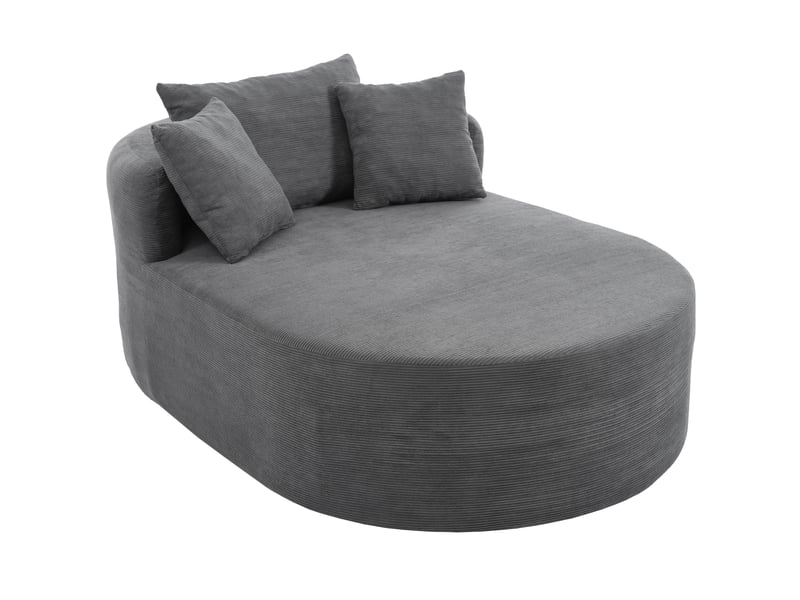  Fauteuil relax velours côtelé, fauteuil 1 place gris foncé avec assise profonde, design ovale moderne pour salon et chambre.  - Conforama A