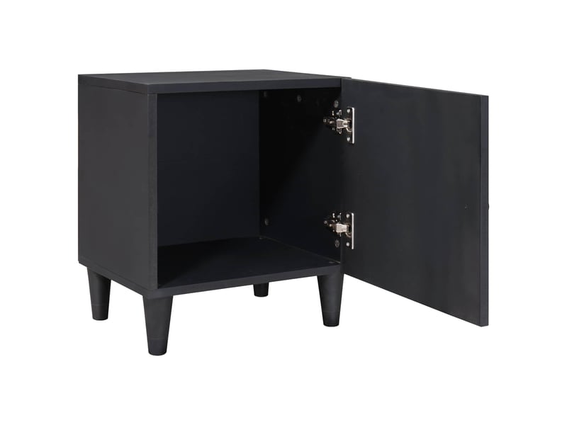  Table de chevet - cabinet de chevet - table de nuit avec porte noir 40 x 33 x 46 cm  - Conforama A