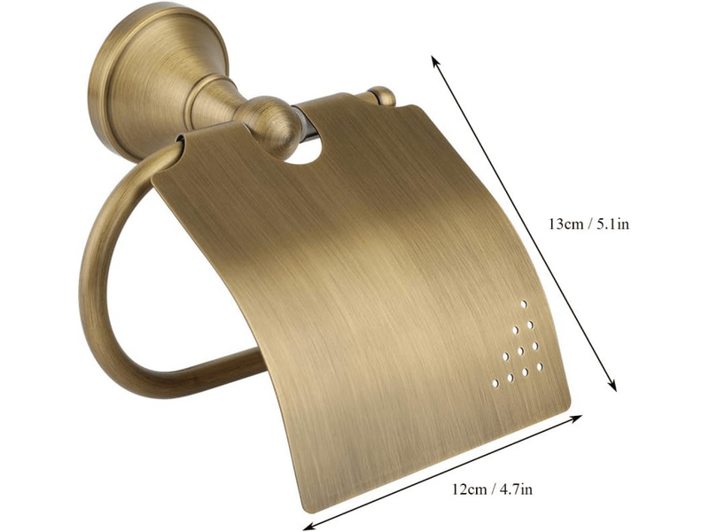  Porte-papier toilette,porte-serviettes de rangement en laiton avec couvercle anti-poussière pour salle de bain  - Conforama B