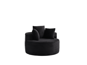 Fauteuil fixe <strong></strong> Velours côtelé noir