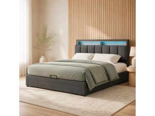 Lit 2 places 180x200 cm OKMYHOME coloris gris
