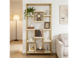 Bibliotheque coloris bicolore 11 étagère(s) MEULVA - 90 cm x 182 cm